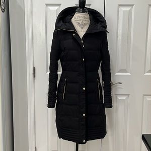 Calvin Klein Black Hooded Puffer Coat size XS